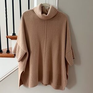 Ann Taylor Camel Cowl Neck Cashmere Sweater
